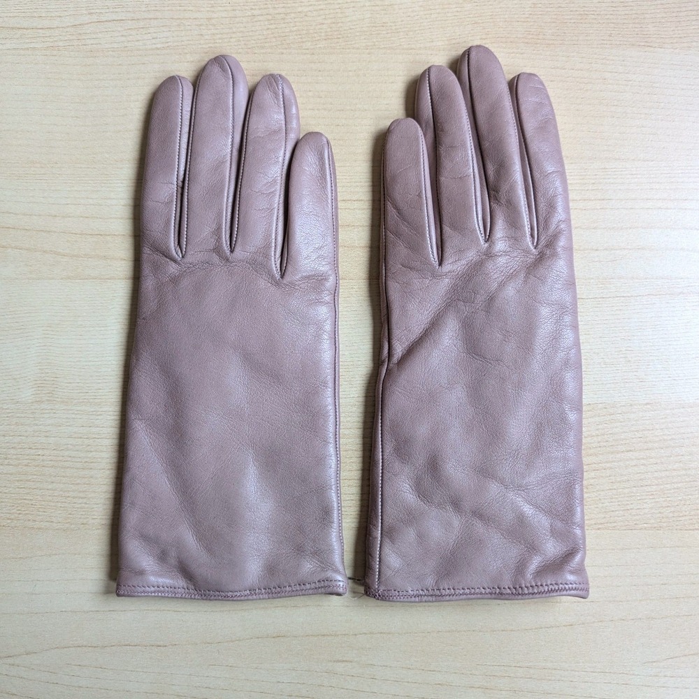 Mesca Venezia Dusty Pink Leather Gloves Cashmere Lined Made in Italy Size 6.5